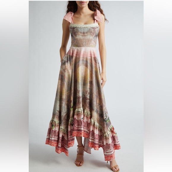 NWOT Alice + Olivia Rosalee Tie Strap Bustier Maxi Dress - Picture 1 of 7